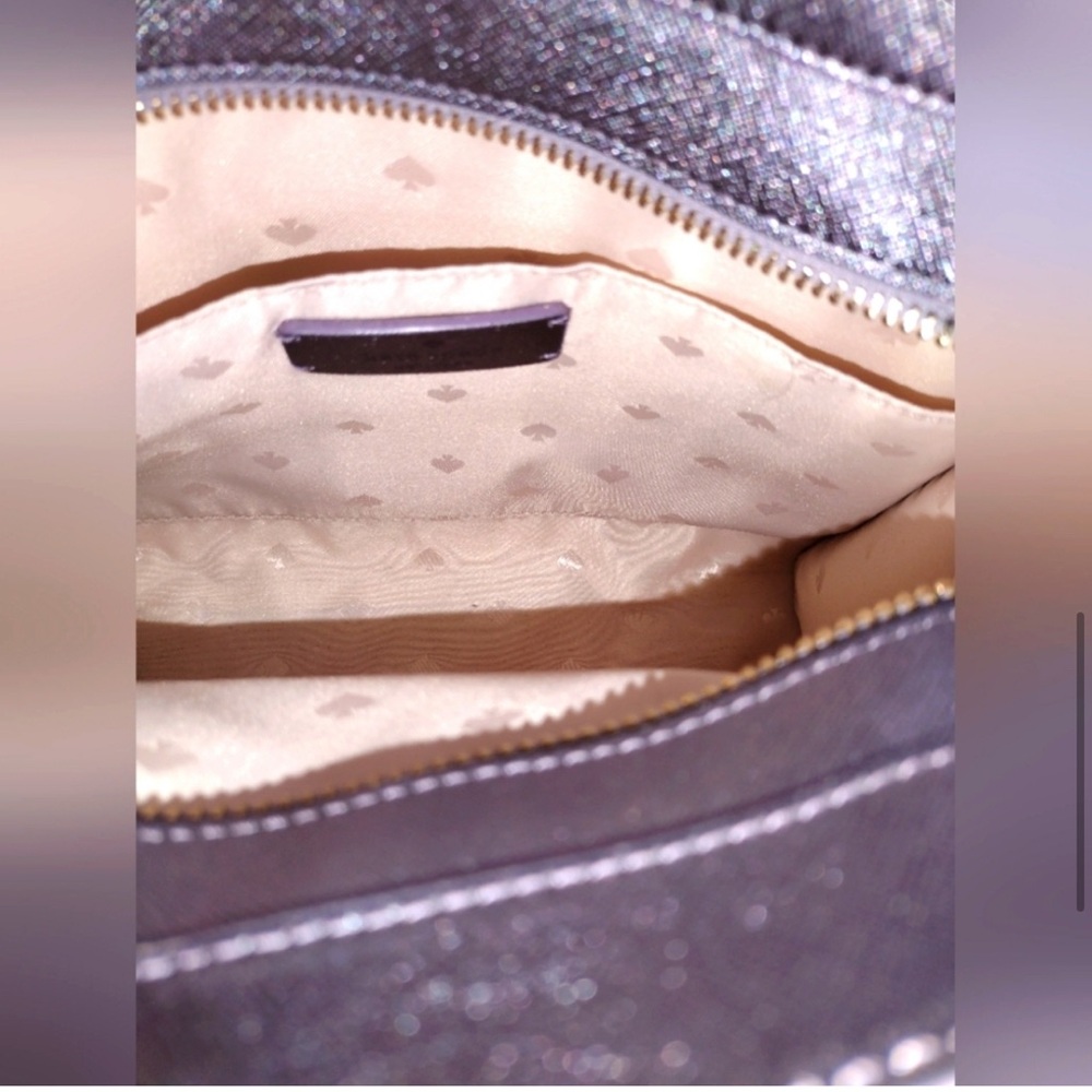 Kate spade tinsel glitter  saffiano leather Lavender Handbag crossbody  NWOT - Picture 8 of 11